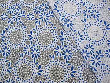 Cotton Circle Colored Polyester Burnout Allover Flower Lace Fabric for Kid Clothes supplier
