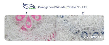 Pink Geometric Polyester Lace Fabric Cotton Burnout Allover Lace for Lady Clothes(CY-DK0041) supplier