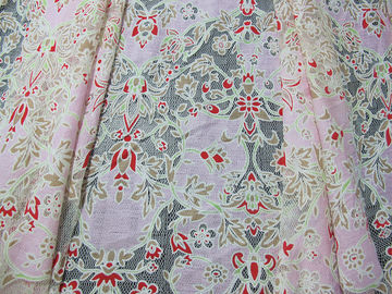 Unique Floral Polyester Lace Curtain Fabric Cotton With Eco-friendly Dyeing supplier