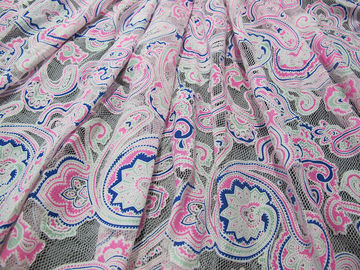 Colored Printed Polyester Lace Fabric Cotton Mesh Burnout Lace of Eco-dyeing Technics(CY-DK0042) supplier