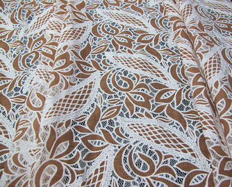 Blue Cotton Polyester Lace Fabric Leaf Mesh with Eco-friendly Dyeing(CY-DK0024) supplier