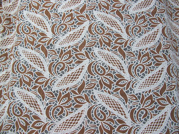 Blue Cotton Polyester Lace Fabric Leaf Mesh with Eco-friendly Dyeing(CY-DK0024) supplier