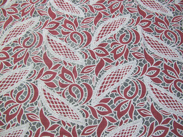 Blue Cotton Polyester Lace Fabric Leaf Mesh with Eco-friendly Dyeing(CY-DK0024) supplier