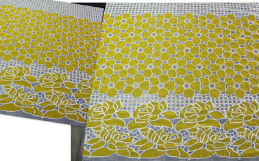 Cotton Yellow Polyester Lace Fabric Floral with Eco-friendly Dyeing(CY-DK0032) supplier
