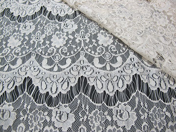 Thin hollow nylon eyelash French lace scalloped lace fabric for lady garment(CY-DN0002) supplier