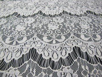 Thin hollow nylon eyelash French lace scalloped lace fabric for lady garment(CY-DN0002) supplier