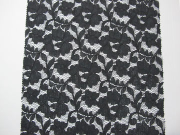 Grey Elastic Cord Lace Material / Floral Viscose Nylon Cotton Fabric CY-DK0011 supplier