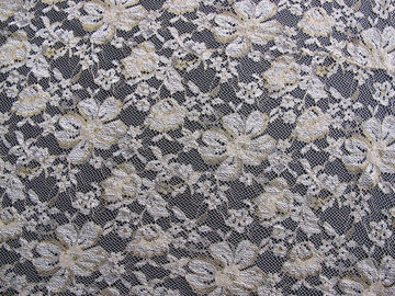 Black Scalloped Metallic Bulk Floral Lace Fabric Eco-Friendly Dyeing CY-LW0060 supplier