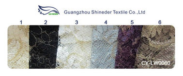 Black Scalloped Metallic Bulk Floral Lace Fabric Eco-Friendly Dyeing CY-LW0060 supplier