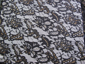 Eco Friendly Lace Metallic Nylon Fabric For Apparel Black CY-LW0219 supplier