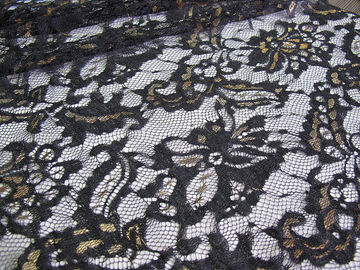 Eco Friendly Lace Metallic Nylon Fabric For Apparel Black CY-LW0219 supplier