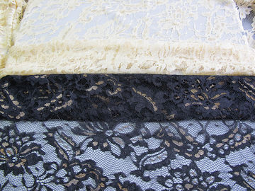 Eco Friendly Lace Metallic Nylon Fabric For Apparel Black CY-LW0219 supplier