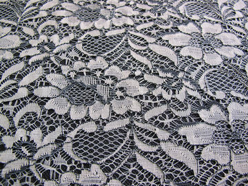Guipure Corded Lace Fabric , Shrink-Resistant Polyester Nylon Fabric CY-LW0633 supplier