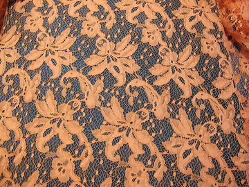 Orange Cotton Nylon Lace Mesh Fabric AZO Dyeing For Ladies Garment SYD-0001 supplier