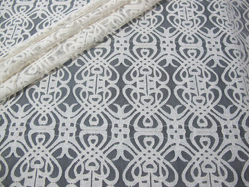 Grey Voile Cotton Nylon Lace Fabric / Elastic Knitted Lace Fabric SYD-0003 supplier