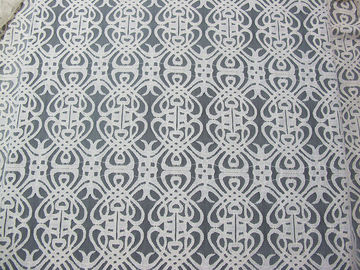 Grey Voile Cotton Nylon Lace Fabric / Elastic Knitted Lace Fabric SYD-0003 supplier