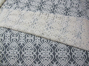 Grey Voile Cotton Nylon Lace Fabric / Elastic Knitted Lace Fabric SYD-0003 supplier