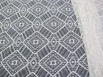 Geometric Royal Blue Cotton Nylon Lace Fabric Mesh For Nightwear SYD-0004 supplier
