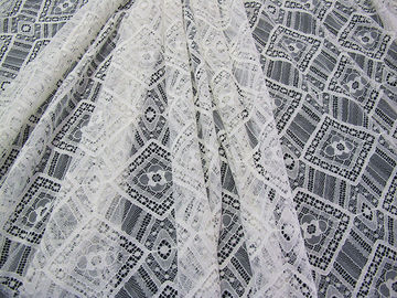 Geometric Royal Blue Cotton Nylon Lace Fabric Mesh For Nightwear SYD-0004 supplier