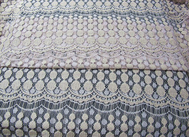 Ladies Dress Cotton Nylon Lace Fabric Trim Ivory Water Soluble SYD-0006 supplier