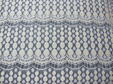 Ladies Dress Cotton Nylon Lace Fabric Trim Ivory Water Soluble SYD-0006 supplier