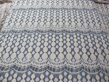 Ladies Dress Cotton Nylon Lace Fabric Trim Ivory Water Soluble SYD-0006 supplier
