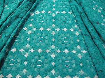 Beautiful Green Cotton Nylon Lace Fabric Mesh Eco friendly CE SGS SYD-0008 supplier