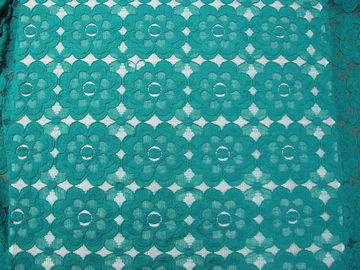 Beautiful Green Cotton Nylon Lace Fabric Mesh Eco friendly CE SGS SYD-0008 supplier