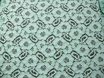 Mint Green Guipure Cotton Nylon Lace Fabric /  Upholstery Fabric SYD-0010 supplier
