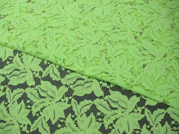 Beautiful Floral Cotton Nylon Lace Fabric Green With Reactive Dyeing SYD-0013 supplier