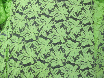 Beautiful Floral Cotton Nylon Lace Fabric Green With Reactive Dyeing SYD-0013 supplier