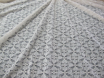 Stretchable Cotton Nylon Lace Fabric For Apparel , Lace Mesh Fabric supplier