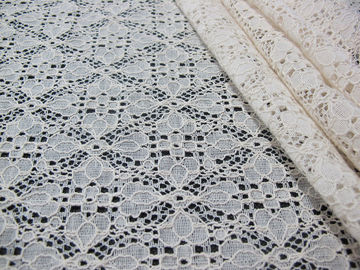 Stretchable Cotton Nylon Lace Fabric For Apparel , Lace Mesh Fabric supplier