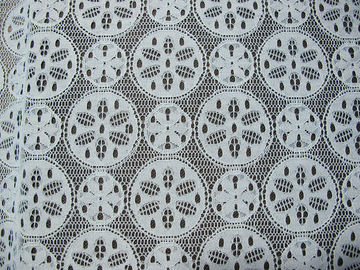 Royal Blue Cotton Nylon Lace Fabric Snowflake Design Dress Material supplier