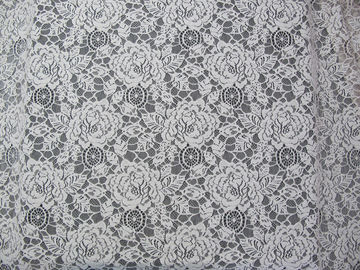 Eco Friendly Cotton Nylon Flower Lace Fabric White For Blouse OEM ODM supplier