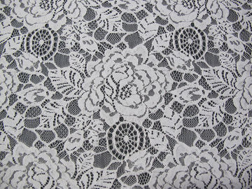 Eco Friendly Cotton Nylon Flower Lace Fabric White For Blouse OEM ODM supplier