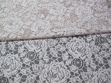 Eco Friendly Cotton Nylon Flower Lace Fabric White For Blouse OEM ODM supplier