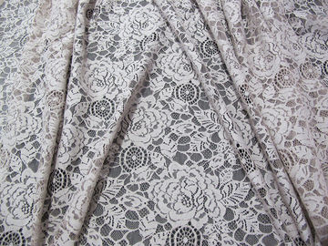 Eco Friendly Cotton Nylon Flower Lace Fabric White For Blouse OEM ODM supplier