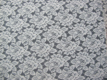 Allover Guipure Cotton Nylon Lace Mesh Fabric / Floral Lace Fabric SGS supplier