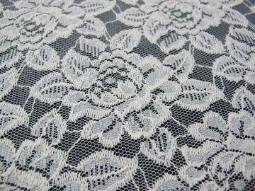 Allover Guipure Cotton Nylon Lace Mesh Fabric / Floral Lace Fabric SGS supplier