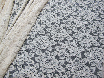 Allover Guipure Cotton Nylon Lace Mesh Fabric / Floral Lace Fabric SGS supplier