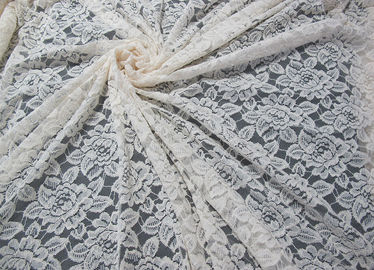 Allover Guipure Cotton Nylon Lace Mesh Fabric / Floral Lace Fabric SGS supplier