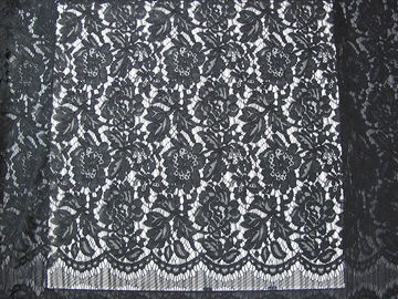 Grey Elastic Cord Lace Material / Floral Viscose Nylon Cotton Fabric CY-DK0011 supplier
