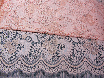 Elegant Orange Cotton Nylon Rayon Wedding Dresses Lace Fabric No-Elastic supplier