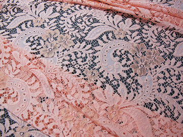 Elegant Orange Cotton Nylon Rayon Wedding Dresses Lace Fabric No-Elastic supplier