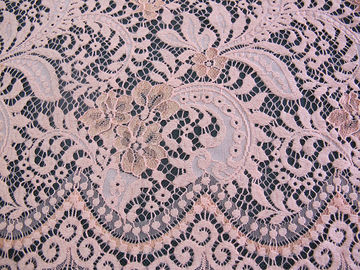 Elegant Orange Cotton Nylon Rayon Wedding Dresses Lace Fabric No-Elastic supplier