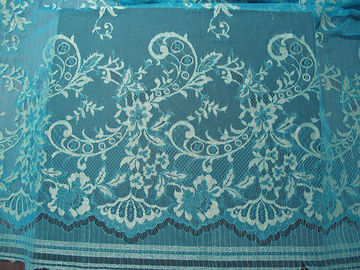 Stretchable Flower Nylon Metallic Lace Fabric Green Knitted For Clothing supplier