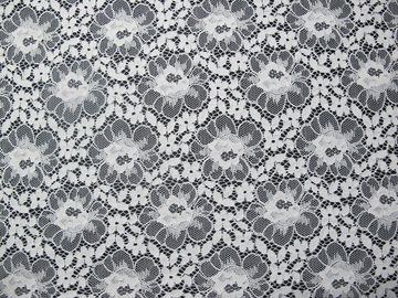 Eco-Friendly Floral Cotton Nylon Lace Fabric White For Lingerie SGS BV ITS supplier