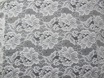 Custom Digital Nylon Embroidery Lace Fabric Flower Design For Dressmaking supplier