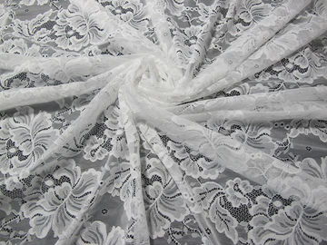 Custom Digital Nylon Embroidery Lace Fabric Flower Design For Dressmaking supplier